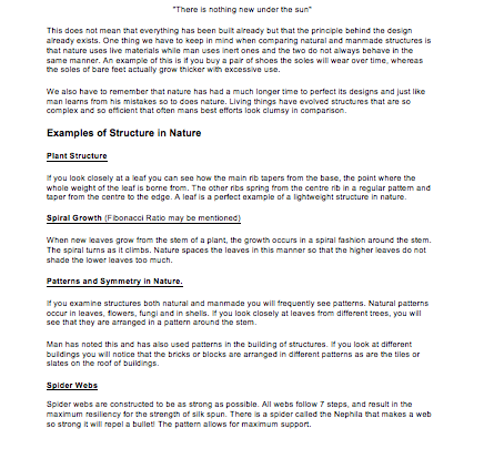 structures grade 7 student resource activity worksheet